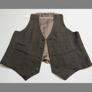 Sz L Brown Plaid Murano Slim Mens #30P Suit Vest